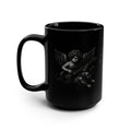 Black 15oz Mug — Black Winter Rock Logo "Un ángel de invierno canta los versos…"