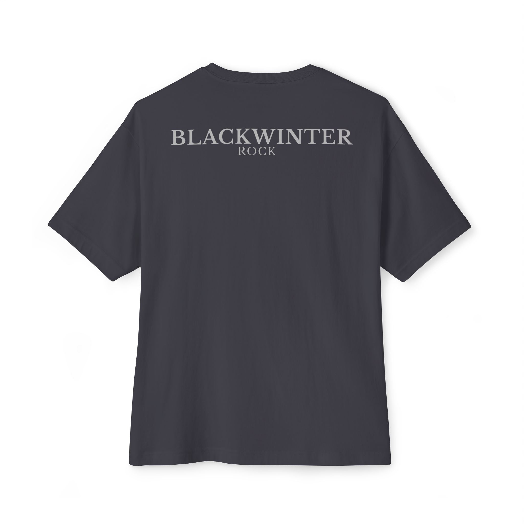 Camiseta Oversized — Camisa extragrande con el logo de la banda "BLACKWINTER ROCK"