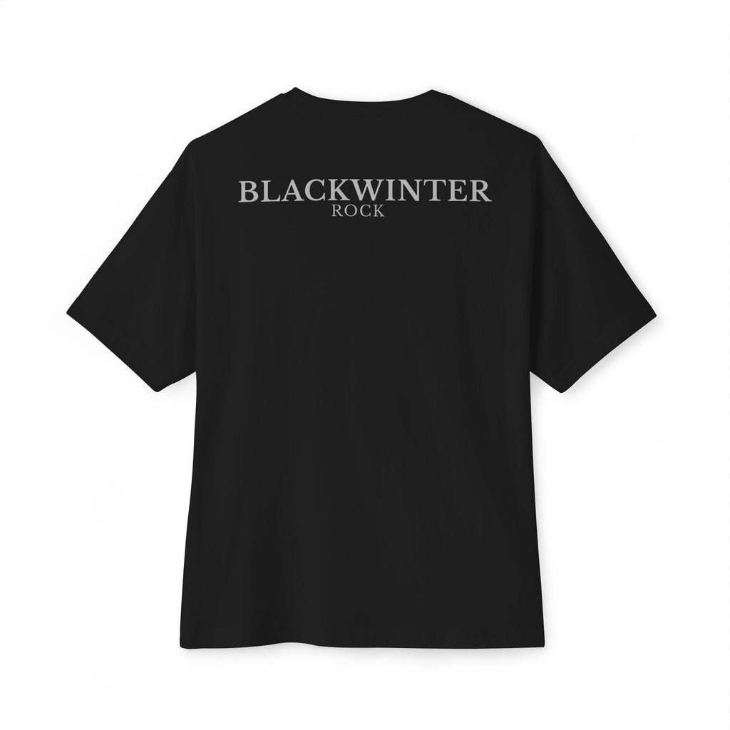 Camiseta Oversized — Camisa extragrande con el logo de la banda "BLACKWINTER ROCK"