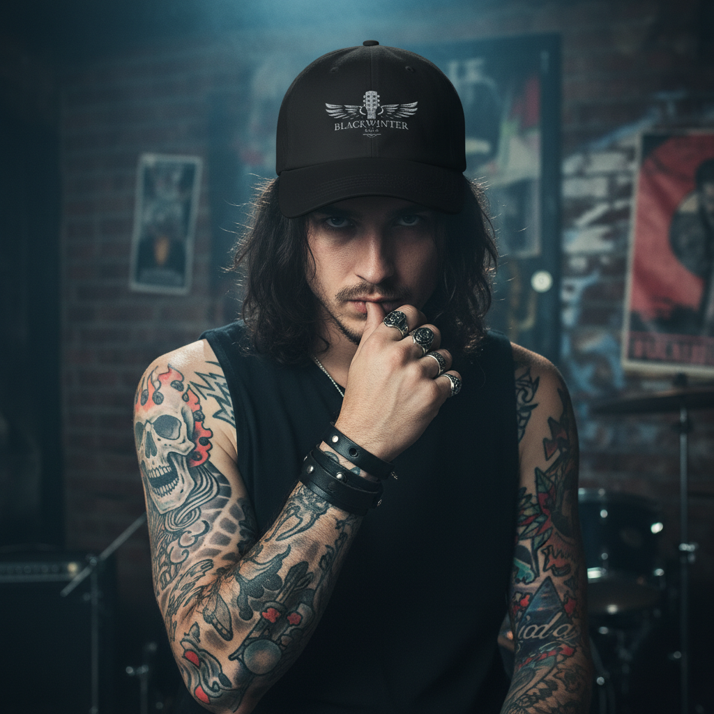 Camo 'Black Winter Rock' Wing Logo Dad Cap