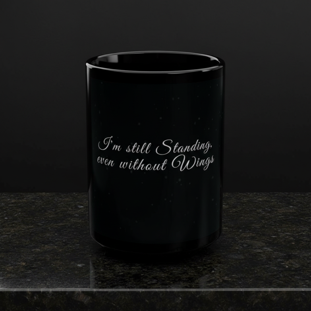 I'm Still Standing – Black Winter - 15oz Black Inspirational Mug