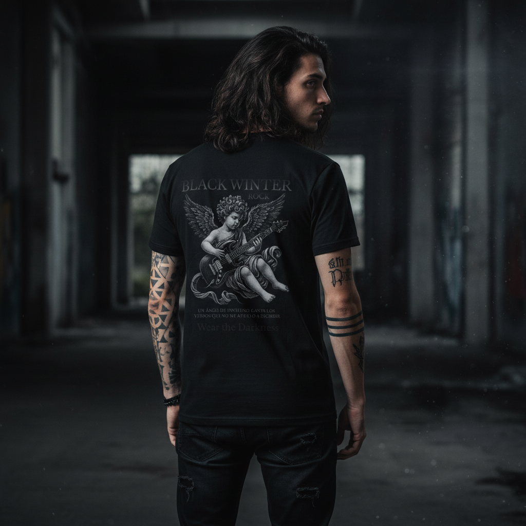 Black Winter Rock – Fallen Angel T-Shirt - versión 2